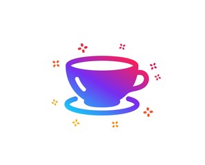 Tea cup icon. Coffee drink sign. Fresh beverage symbol. Dynamic shapes. Gradient design espresso icon. Classic style. Vector