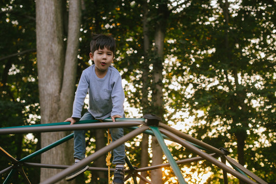 Kid climbing dome playground