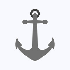 Anchor flat design style on white background, vector illustration