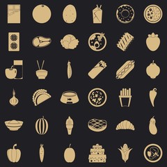 Energy value icons set. Simple set of 36 energy value vector icons for web for any design