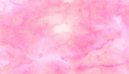 Fototapeta premium Soft smeared aquarelle painted magenta watercolor canvas for splash design, invitation background, vintage template. Pink color light ink effect shades gradient on textured paper