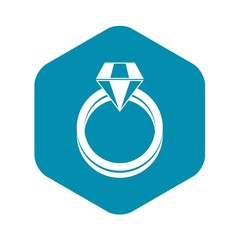 Single diamond ring in simple style isolated on white background vector illustration