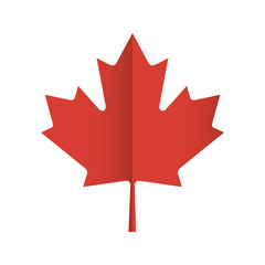 Red maple leaf Canadian symbol. Vector icon