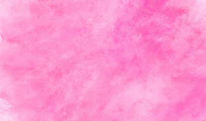Soft smeared aquarelle painted magenta watercolor canvas for splash design, invitation background, vintage template. Pink color light ink effect shades gradient on textured paper