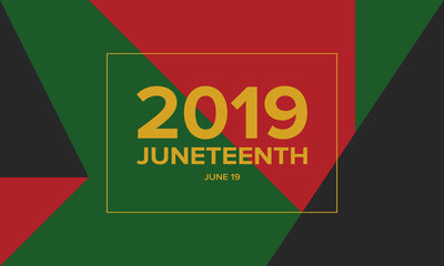 Juneteenth Independence Day. Freedom or Emancipation day. Annual american holiday, celebrated in June 19. African-American history and heritage. Poster, greeting card, banner and background. Vector