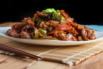 Mongolian BBQ Beef Vegetables