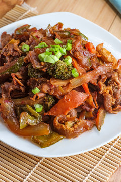 Mongolian BBQ Beef Vegetables