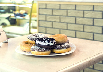 commercial still-life with assorted donuts