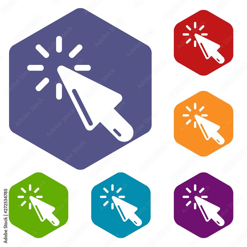 Poster cursor click icon. simple illustration of cursor click vector icon for web