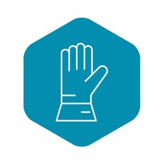 Welder glove icon. Outline welder glove vector icon for web design isolated on white background