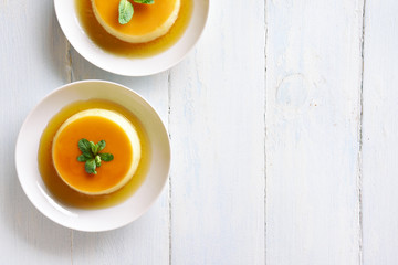 Caramel custard pudding