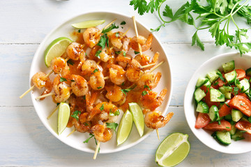 Grilled shrimp skewers