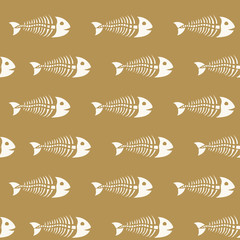 the pattern of fish skeletons drawn by hand