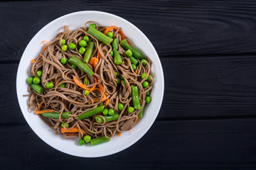 Soba noodles salad