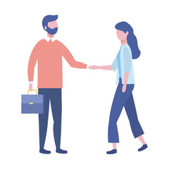 Obraz premium Businessman and businesswoman design vector illustration