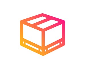 Parcel box icon. Logistics delivery sign. Package tracking symbol. Classic flat style. Gradient delivery box icon. Vector