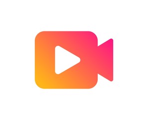 Video Camera icon. Movie or Cinema sign. Multimedia symbol. Classic flat style. Gradient video camera icon. Vector