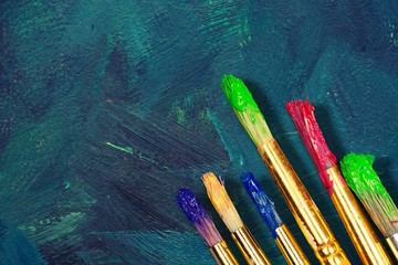 Different Artist brushes close-up view