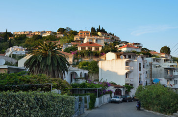 Fototapeta na wymiar ULCINJ, MONTENEGRO : view of popular resort town of Ulcinj, Montenegro