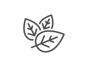 Organic tested line icon. Bio cosmetics sign. Fair trade symbol. Quality design element. Linear style organic tested icon. Editable stroke. Vector