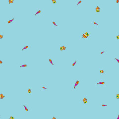 Seamless pattern of houses in doodle style