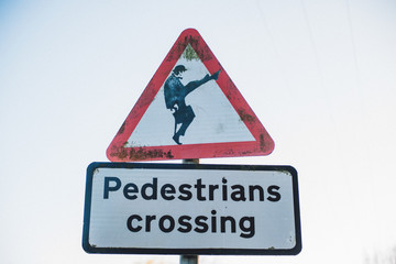 Ministry of Silly Walks Road Sign