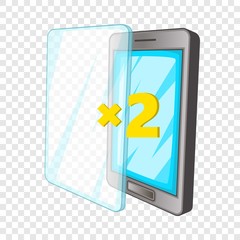 Phone and additional glass icon. Cartoon illustration of phone and additional glass vector icon for web design