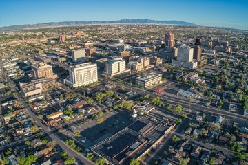 Fototapeta na wymiar Aerial View of Albuquerque, The biggest City in New Mexico
