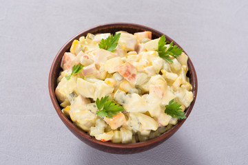 Traditional Mayonnaise Russian salad olivier