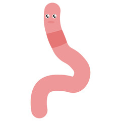 Cartoon worm squirms.