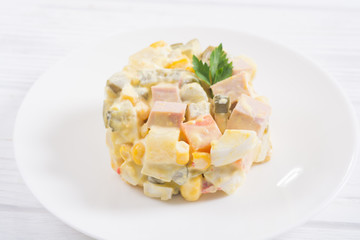 Traditional Mayonnaise Russian salad olivier