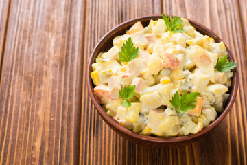 Traditional Mayonnaise Russian salad olivier