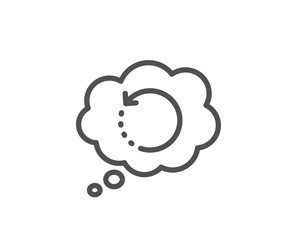 Recovery info line icon. Backup data sign. Restore information symbol. Quality design element. Linear style recovery data icon. Editable stroke. Vector