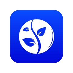 Sprout icon blue vector isolated on white background