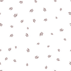 Seamless pattern of houses in doodle style.