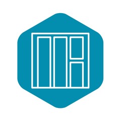 Construction window icon. Outline illustration of construction window vector icon for web design isolated on white background