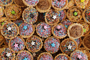 Mixed Christmas cookies, Colorful mix of Christmas-themed decorated cookies 