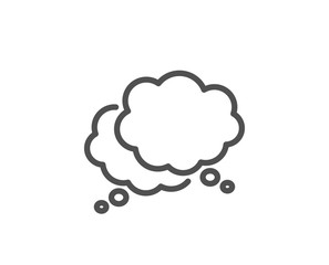 Comic speech bubble line icon. Chat sign. Social media message symbol. Quality design element. Linear style speech bubble icon. Editable stroke. Vector