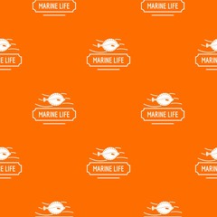 Marine life pattern vector orange for any web design best