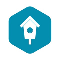 Birdhouse icon in simple style isolated on white background. Bird symbol vector illustration
