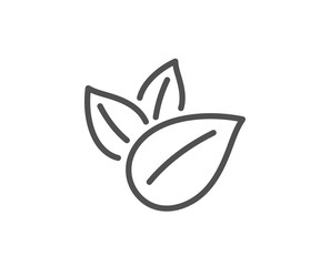 Organic product line icon. No artificial colors sign. Natural flavors symbol. Quality design element. Linear style organic product icon. Editable stroke. Vector