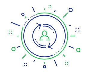 Refresh user info line icon. Update profile sign. Quality design elements. Technology user info button. Editable stroke. Vector