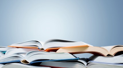 Stack of books isolated on  background.