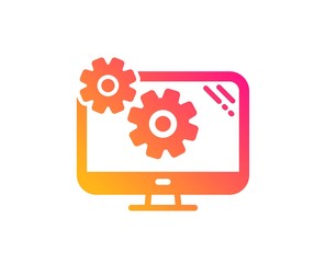 Settings icon. Cogwheel engineering tool sign. Cog gear symbol. Classic flat style. Gradient settings icon. Vector