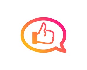 Positive feedback icon. Communication symbol. Speech bubble sign. Classic flat style. Gradient feedback icon. Vector