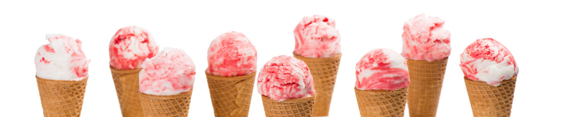 White-pink Ice Cream Cones