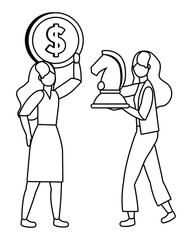 Businesswomen avatar cartoon design vector illustration