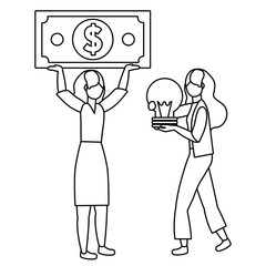 Businesswomen avatar cartoon design vector illustration