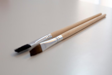 paint brush on white table