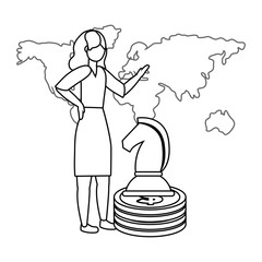 Businesswoman avatar cartoon design vector illustration